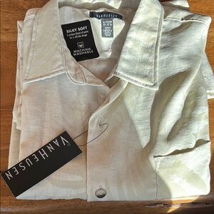 Van Heusen Cream Casual Button Down Shirt